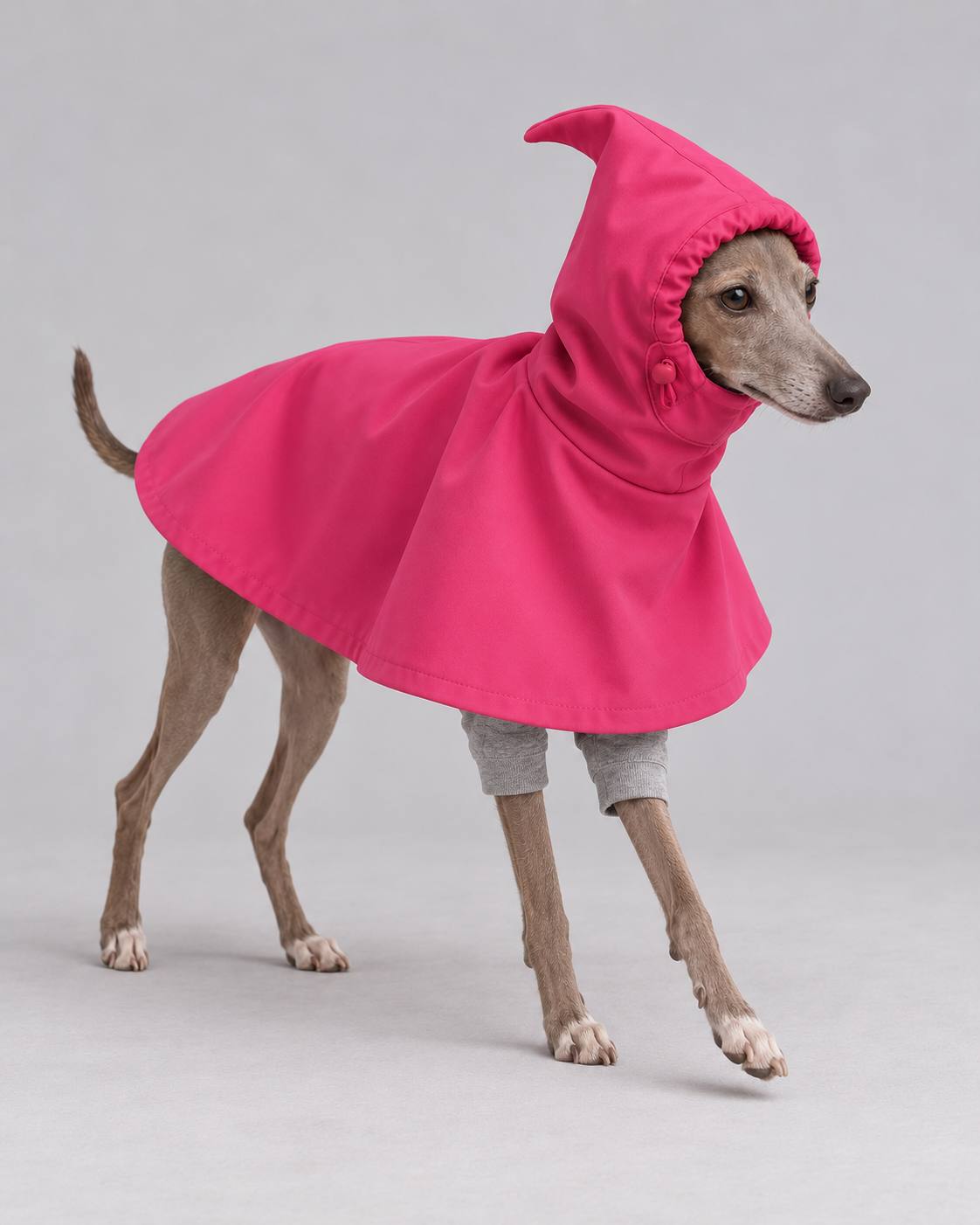 Insulated poncho for an Italian greyhound — Fuchsia