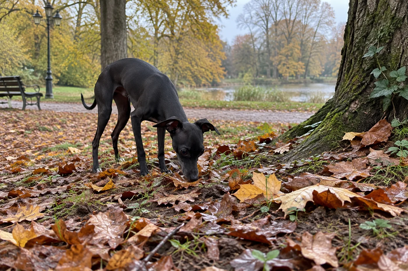 What autumn smells like to an Italian Greyhound