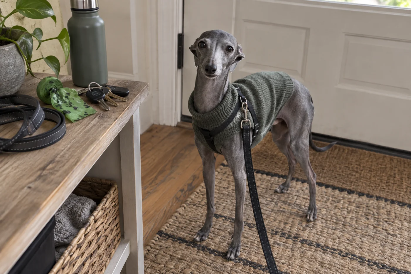 What to bring on an Italian Greyhound walk