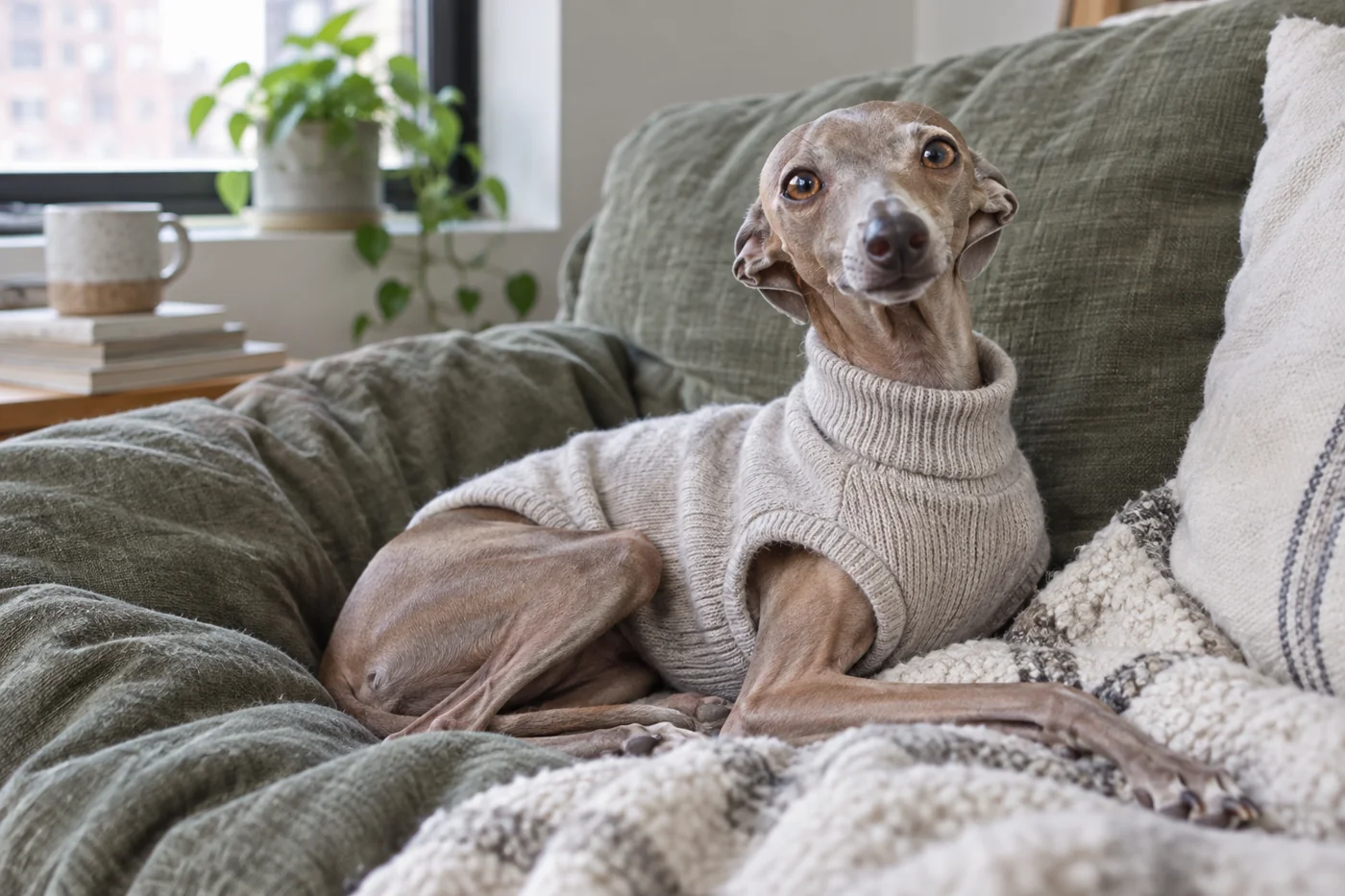 Should an Italian Greyhound wear clothes indoors?