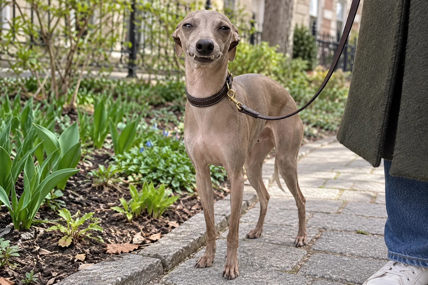 Spring walks with an Italian Greyhound