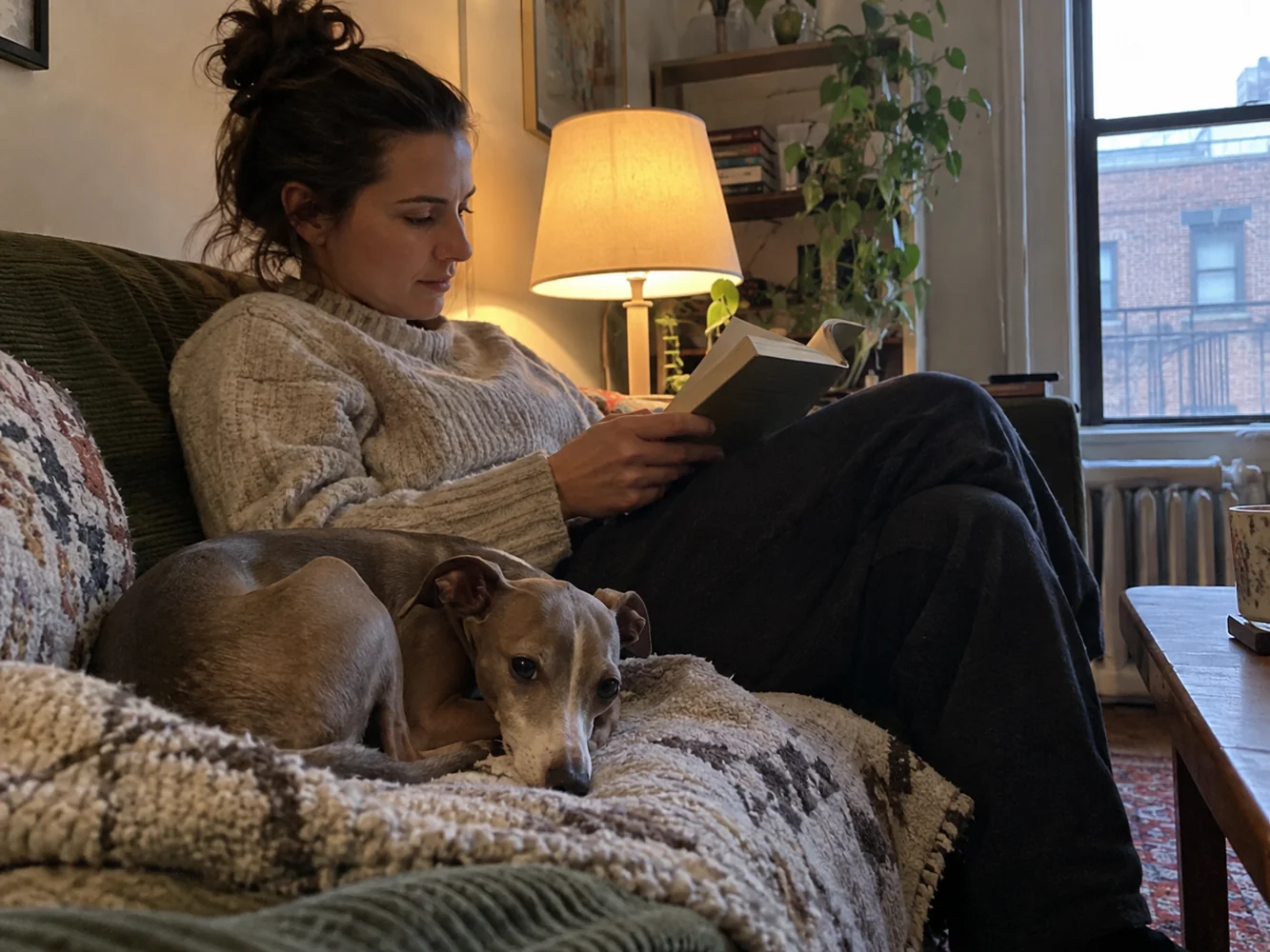 Evening with an Italian Greyhound: winding down together